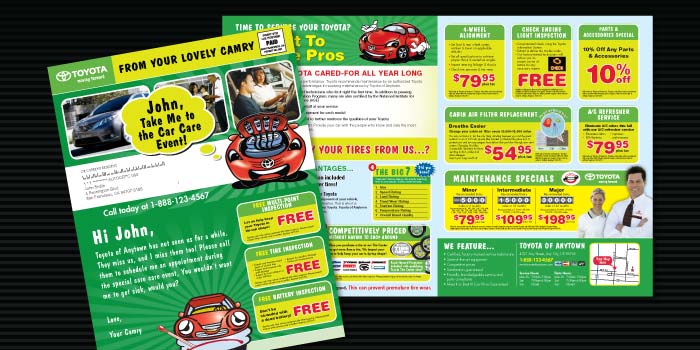 Cartoon Car Quad-Fold with Original Artwork